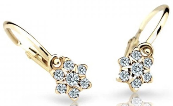 Cutie Diamonds Blyštivé dětské náušnice ze žlutého zlata s brilianty DC2152-10-00-X-1