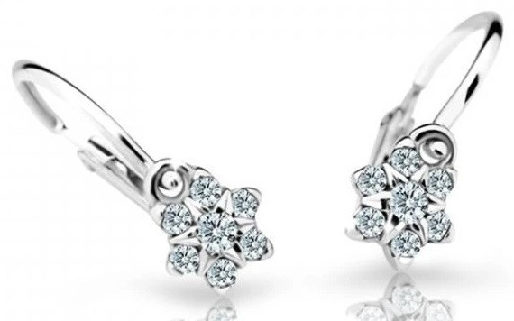 Cutie Diamonds Blyštivé dětské náušnice z bílého zlata s brilianty DC2152-10-00-X-2