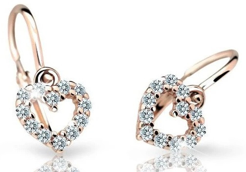 Cutie Diamonds Dětské náušnice z růžového zlata Srdíčka s brilianty DC2157-10-00-X-4
