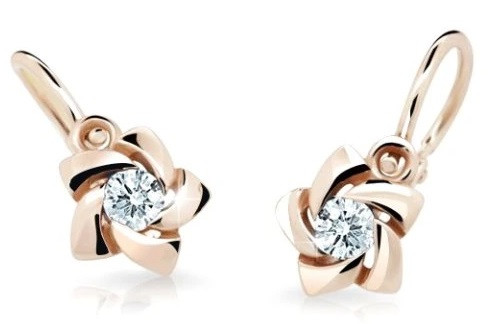 Cutie Diamonds Slušivé dětské náušnice z růžového zlata s brilianty DC2201-10-00-X-4