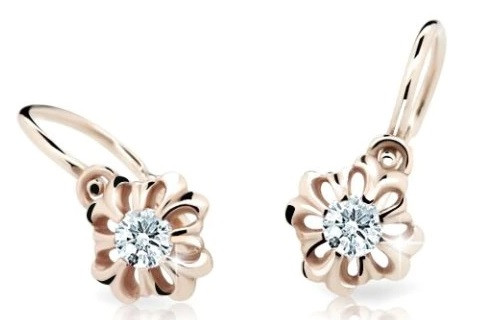Cutie Diamonds Kytičkové dětské náušnice z růžového zlata s brilianty DC2208-10-00-X-4