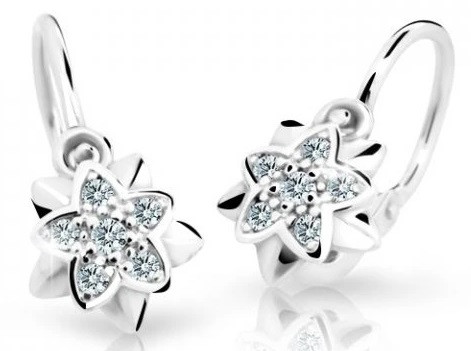 Cutie Diamonds Dětské náušnice Kytičky z bílého zlata s brilianty DC2210-10-00-X-2