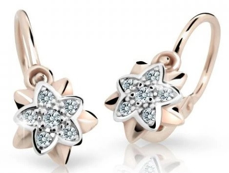 Cutie Diamonds Dětské bicolor náušnice Kytičky ze zlata s brilianty DC2210-10-00-X-4