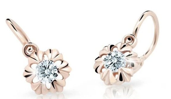 Cutie Diamonds Něžné dětské náušnice z růžového zlata s brilianty DC2213-10-00-X-4
