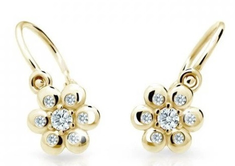 Cutie Diamonds Květinové dětské náušnice ze žlutého zlata s brilianty DC2247-10-00-X-1