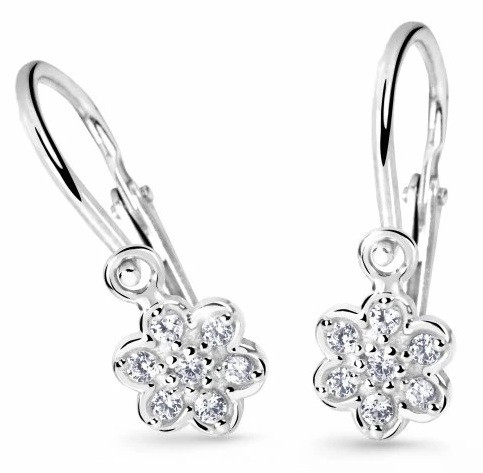 Cutie Diamonds Dětské náušnice z bílého zlata Kytičky s brilianty DC2746-10-00-X-2