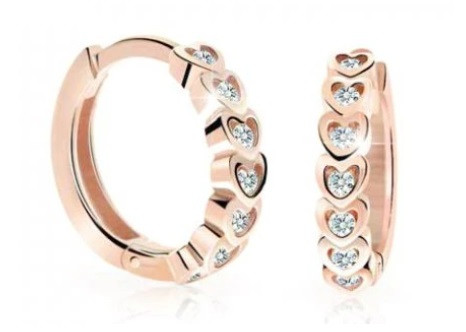 Cutie Diamonds Dětské kruhové náušnice z růžového zlata s brilianty C3340-10-10-X-4-D