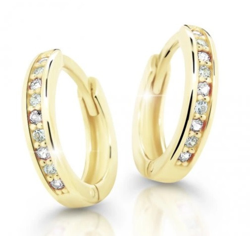 Cutie Diamonds Zlaté kruhové náušnice pro děti s brilianty C3342-10-10-X-1-D