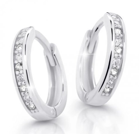 Cutie Diamonds Zlaté kruhové náušnice pro děti s brilianty C3342-10-10-X-2-D