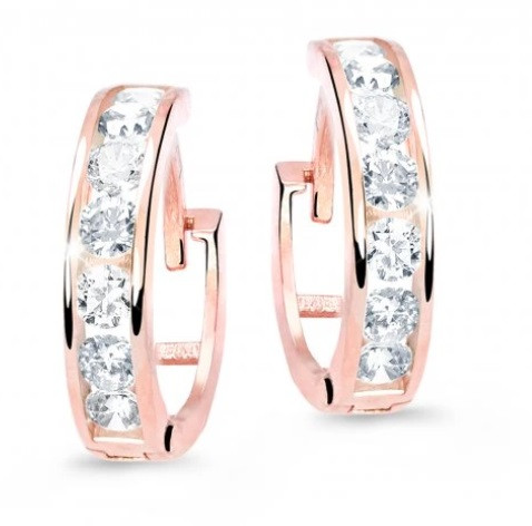 Cutie Diamonds Slušivé dětské náušnice z růžového zlata s brilianty DC3345-10-00-X-4