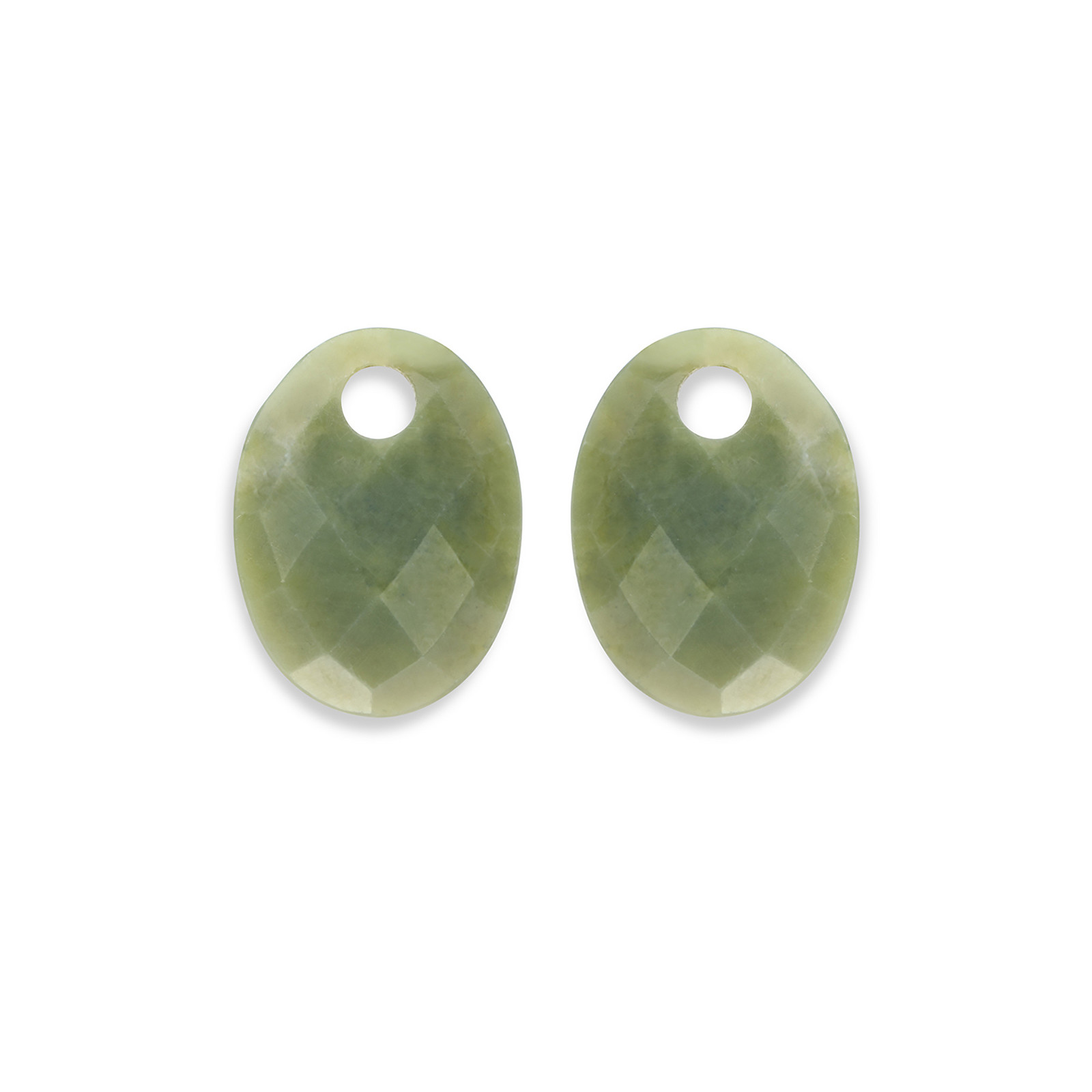 Sparkling Jewels Oválné přívěsky na náušnice ze zeleného nefritu EAGEM61-MO
