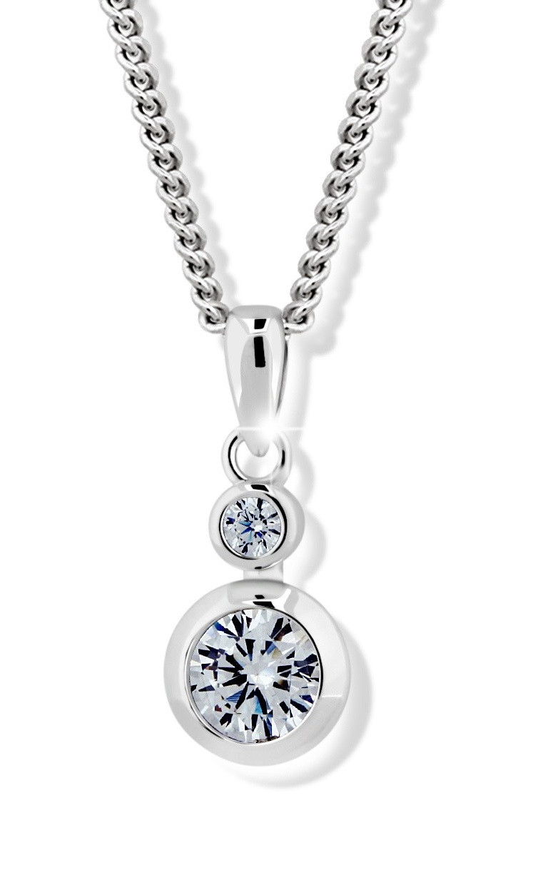 Modesi Stříbrný dámský náhrdelník s kubickými zirkony M02441 (řetízek, přívěsek)