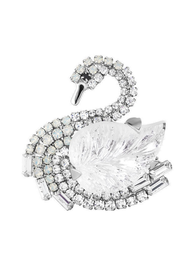 Preciosa Brož s českým kříšťálem Labuť Glam Swan Glamour 2480 00