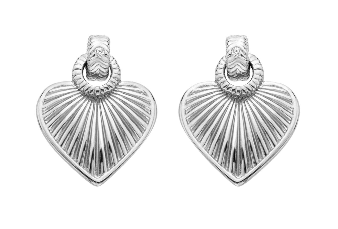 Hot Diamonds Romantické stříbrné náušnice s diamanty Essence DE820