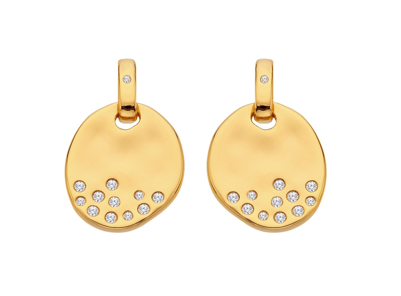 Hot Diamonds Pozlacené visací náušnice s diamanty a topazy Jac Jossa Soul DE810