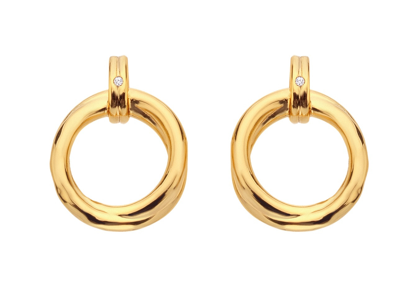 Hot Diamonds Pozlacené visací náušnice s diamanty Jac Jossa Soul DE813