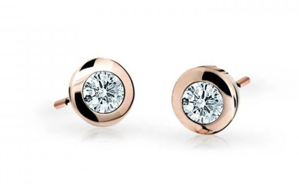 Cutie Jewellery Dětské náušnice z růžového zlata C1537-30-X-4 bílá