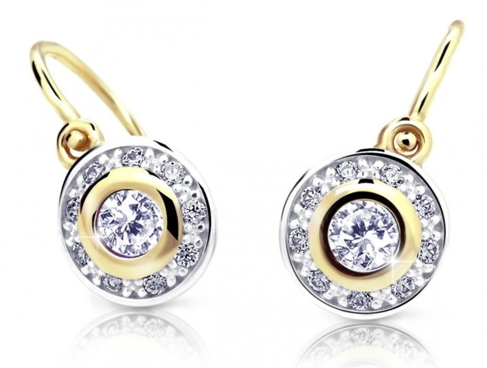 Cutie Jewellery Třpytivé dětské bicolor náušnice C2400-10-X-1 bílá