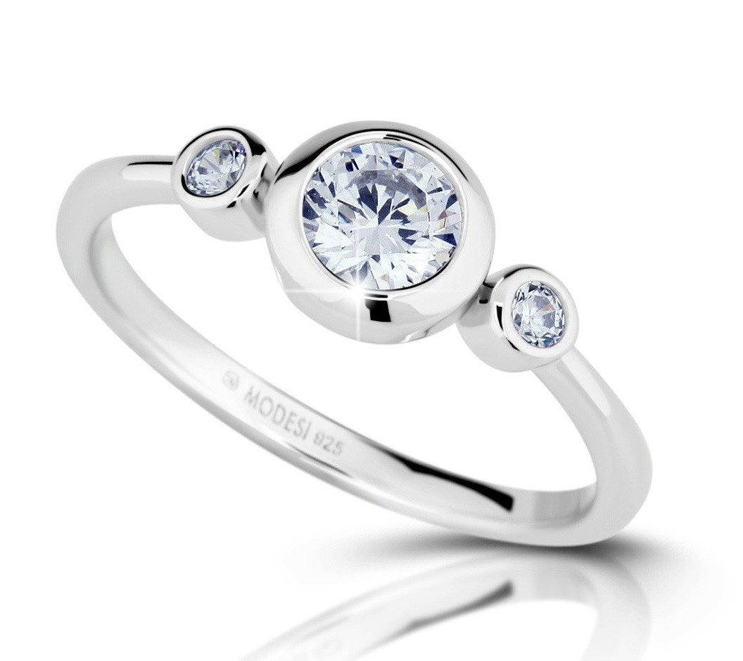 Modesi Módní stříbrný prsten se zirkony M02411 51 mm
