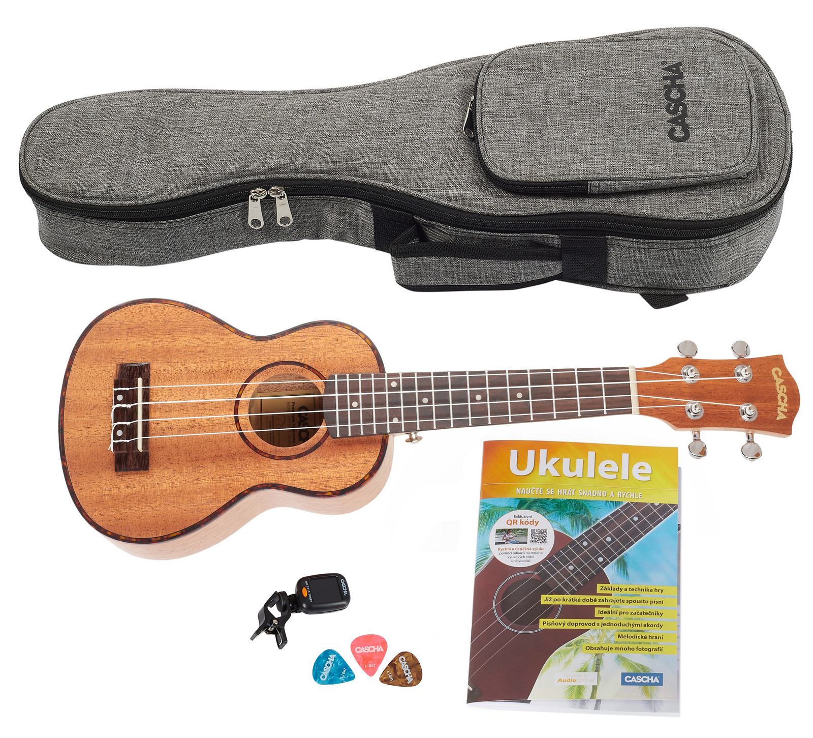 Cascha HH 2027 CZ Soprano Mahogany Ukulele Bundle (rozbalené)