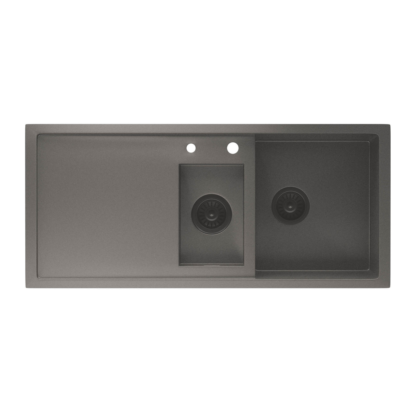 Klarstein TitanSteel kuchyňský dřez s odkapávačem, 100 x 45 cm, 2 dřezy, nerezová ocel, odolný vůči teplu