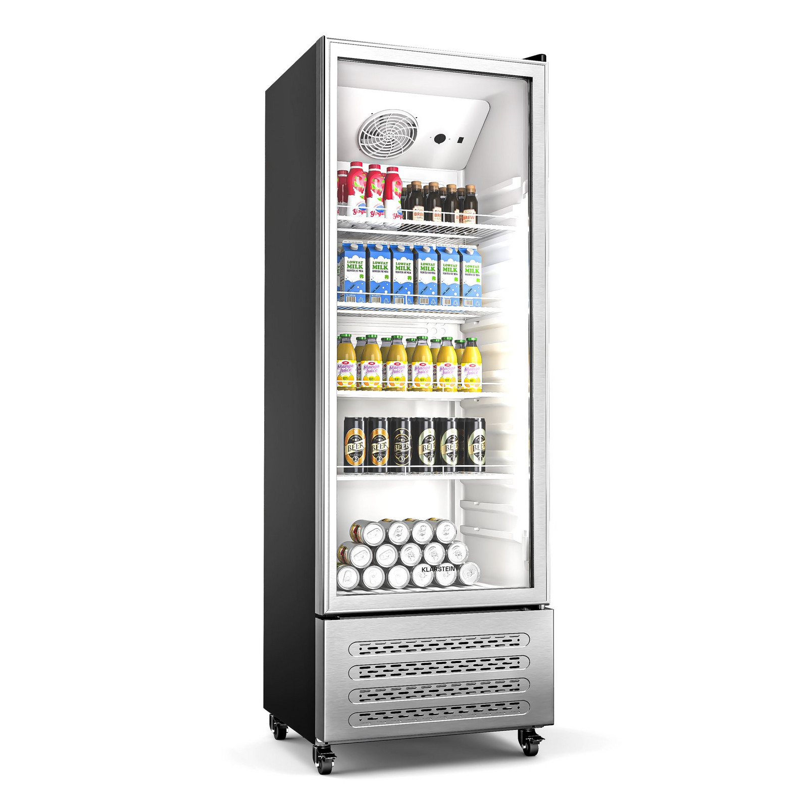 Klarstein Chladnička na nápoje | 270 l | LED osvětlení | s kolečky | 4 police