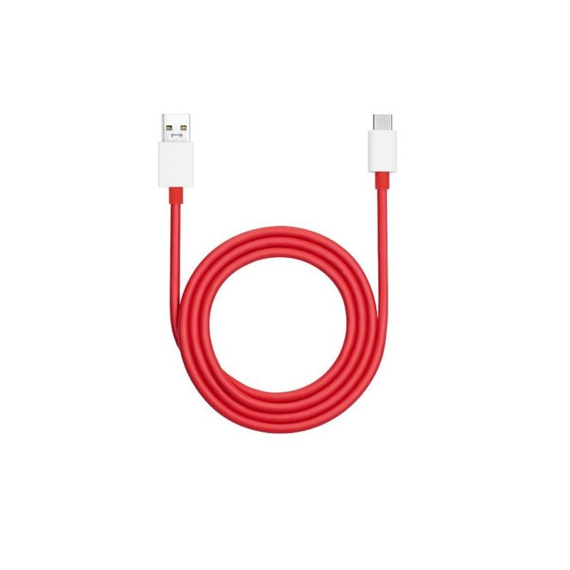 USB datový kabel OnePlus SuperVOOC USB-C 8A 80W Warp rychlý nabíjecí 1m Original červený / bílý