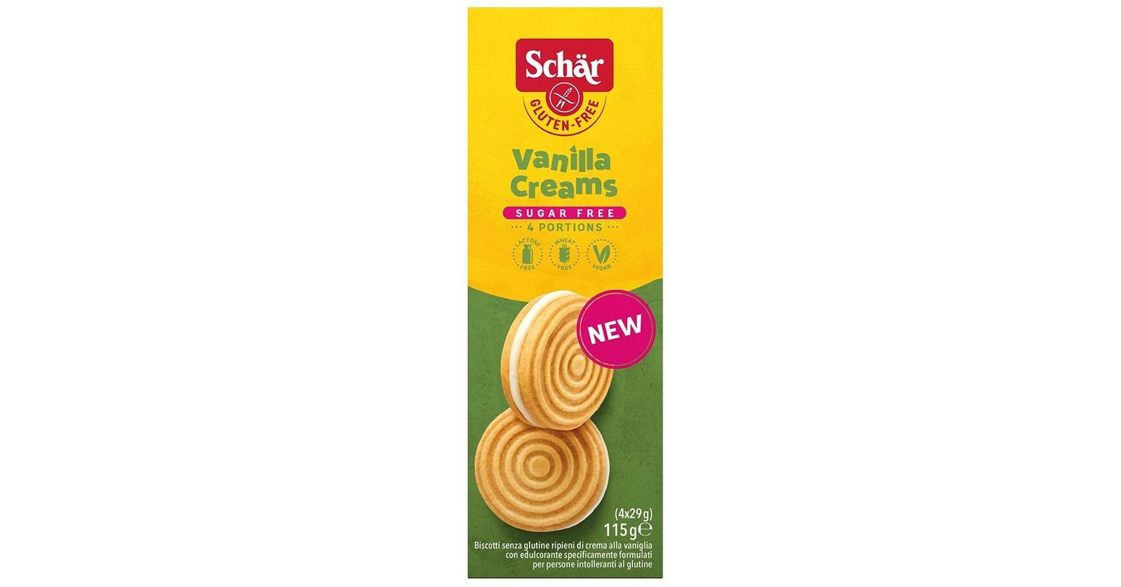 Schär Schär Vanilla Creams Sugar free bez lepku 115g 115g