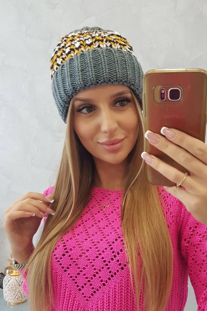 Dámská kšiltovka Iris K348 tmavě šedá+žlutá