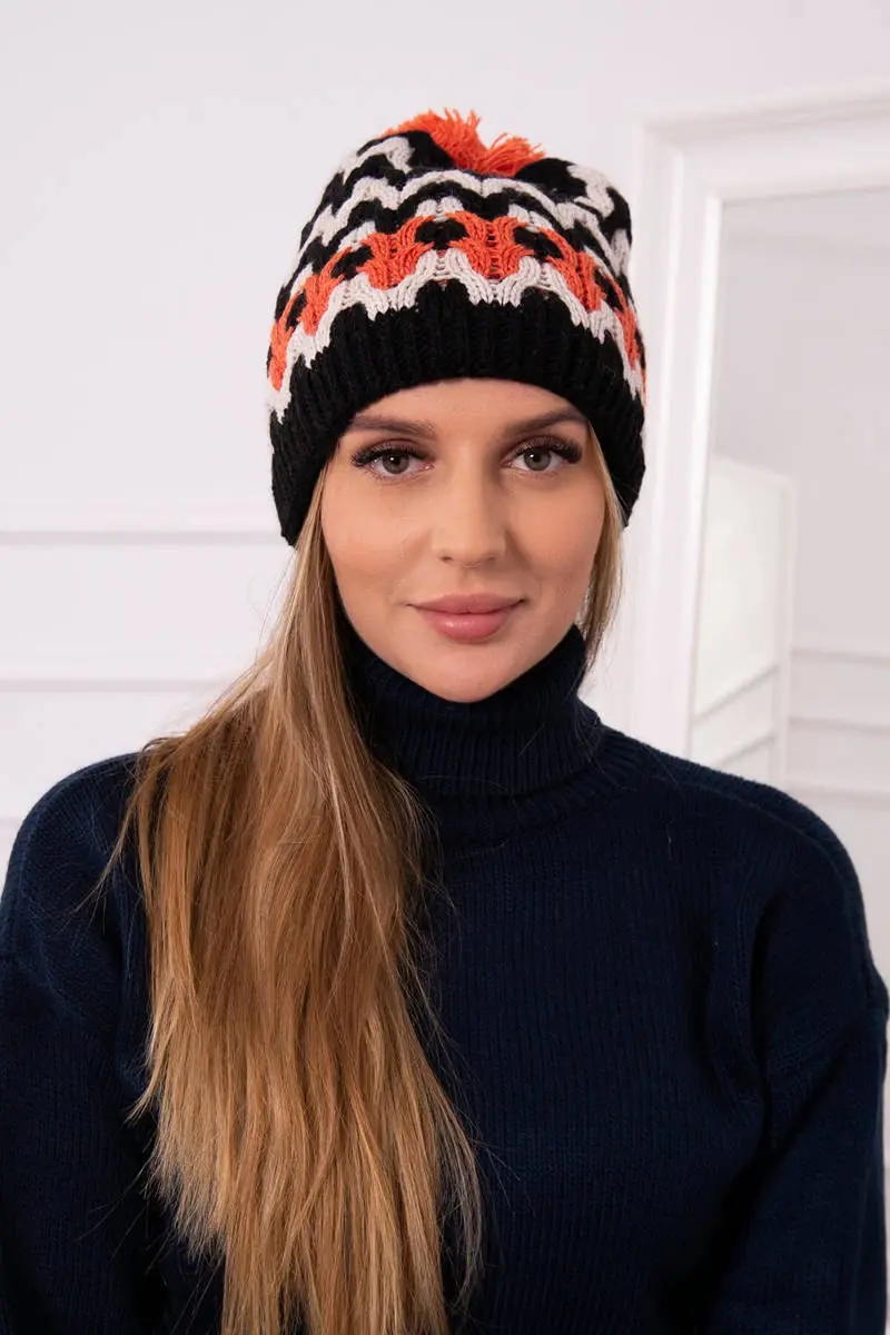 Kesi Dámská čepice Laila K283 černá+světle béžová