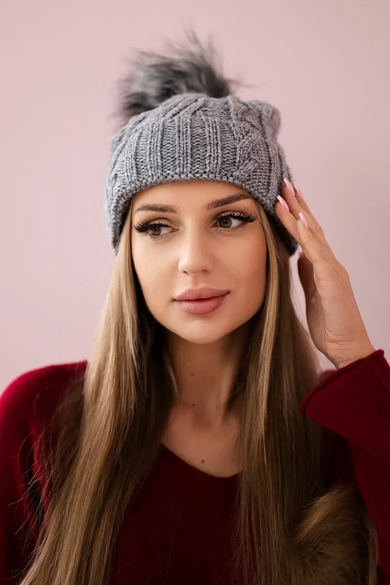 Kesi Fleecová kostkovaná čepice K226 tmavě šedá