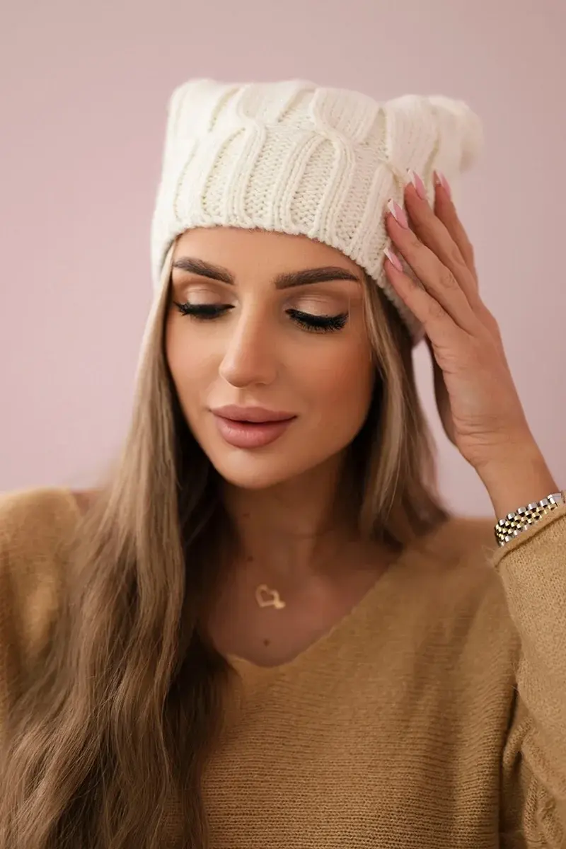 Kesi Fleecová čepice Iwona K221 ecru