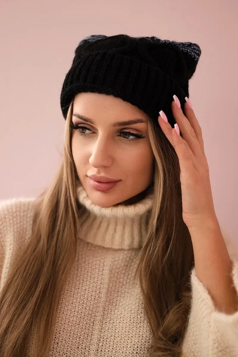 Kesi Fleecová čepice Alice K248 černá+šedá