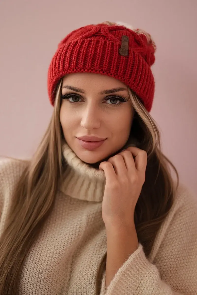 Kesi Fleecová čepice Alice K248 malpberry+ecru