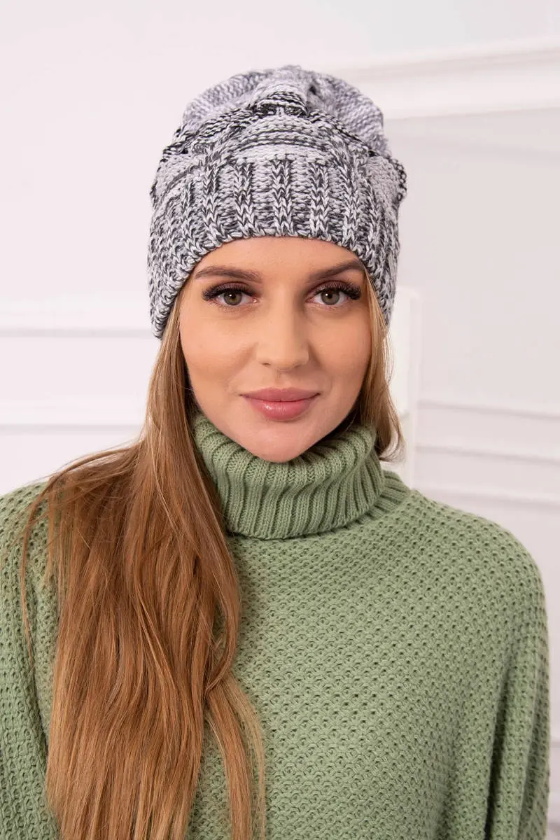 Kesi Fleecová čepice Dolores K303 grafitová+černá+tmavě šedá