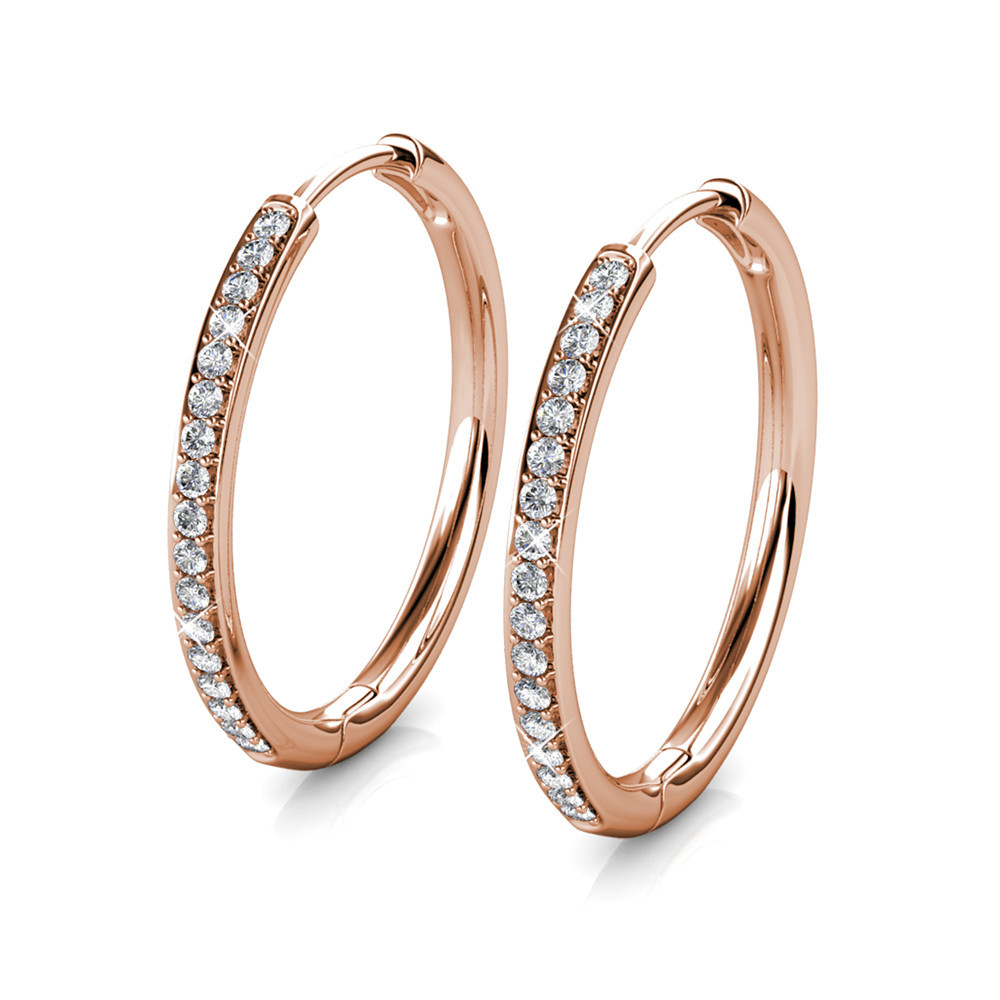 Royal Fashion stříbrné pozlacené náušnice Swarovski DES0168-RG