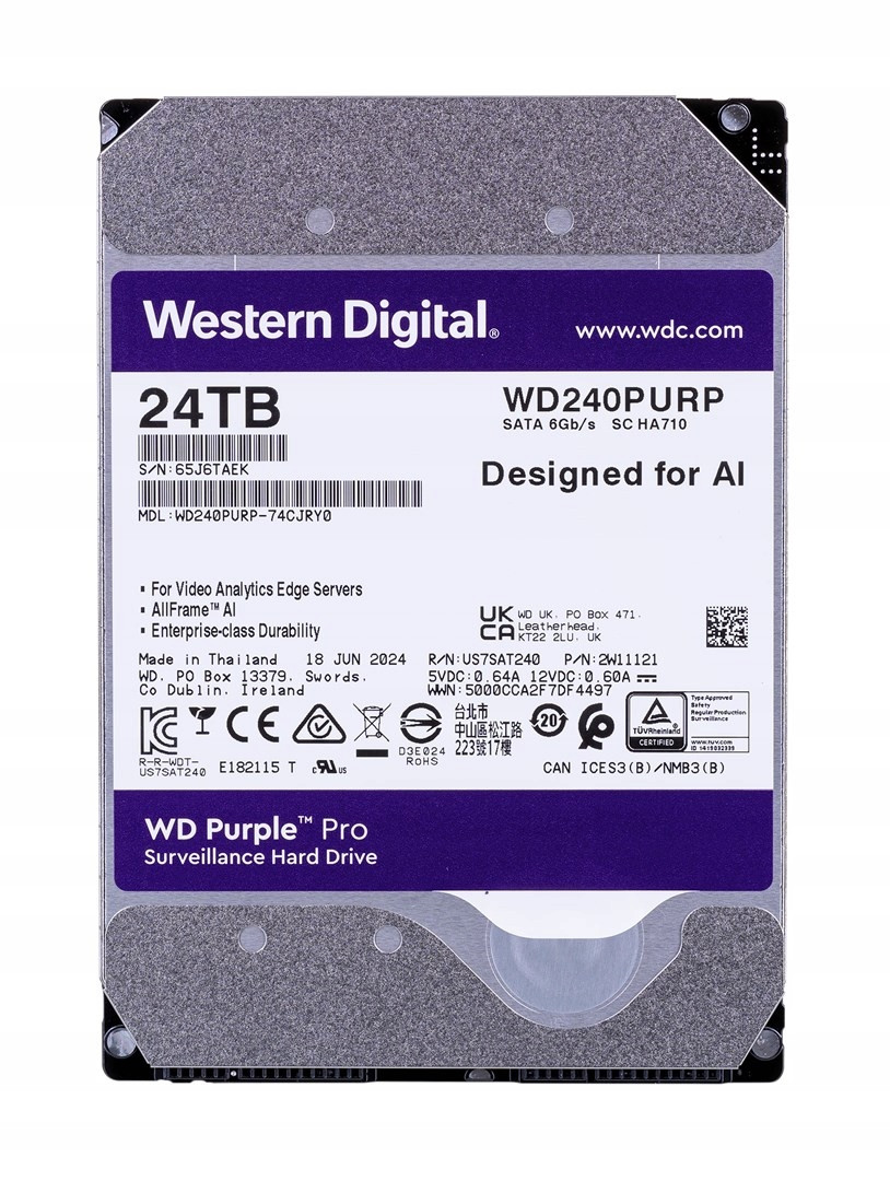 Hdd Wd Purple Pro 24TB Sata WD240PURP