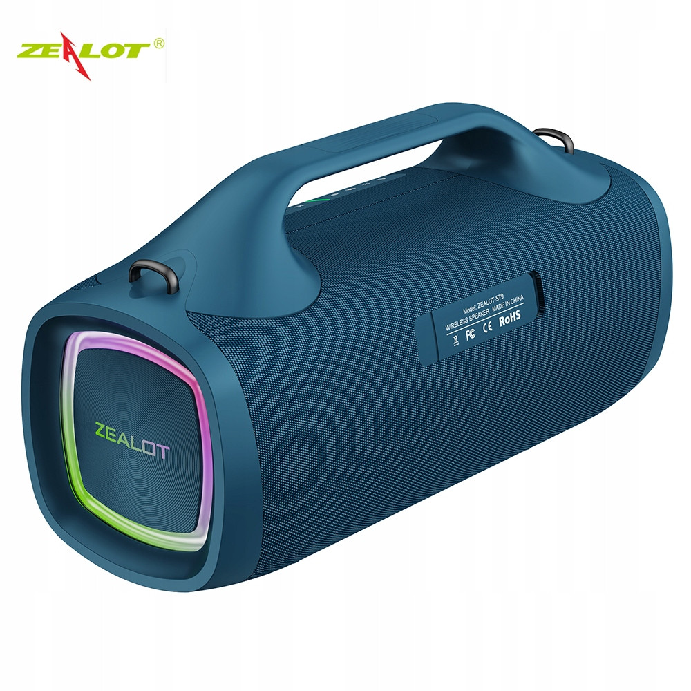 Zealot 100W přenosný vodotěsný Bluetooth reproduktor, stereo, S79 Blue Cyan