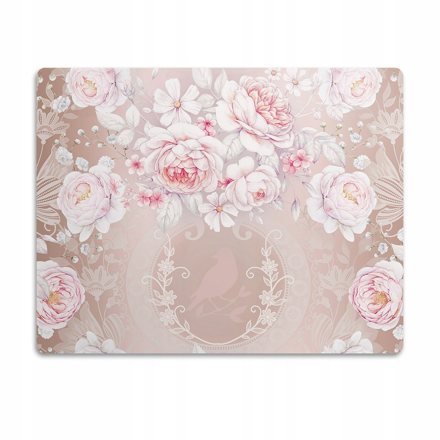 Podložka pro kočky a psa pod misky Bílé rozety 60x40cm