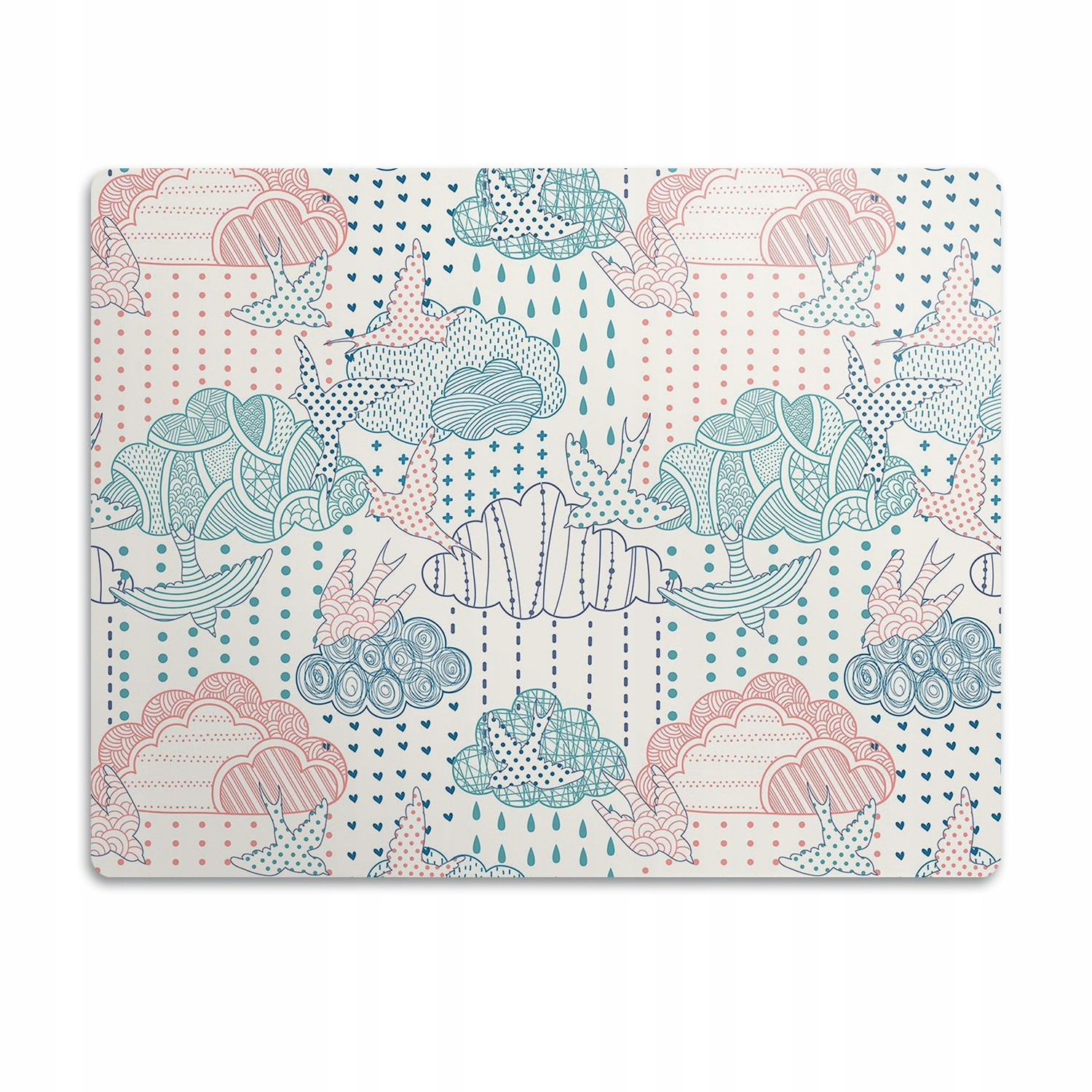 Podložka pro psa pod misku Mraky a puntíky 60x40