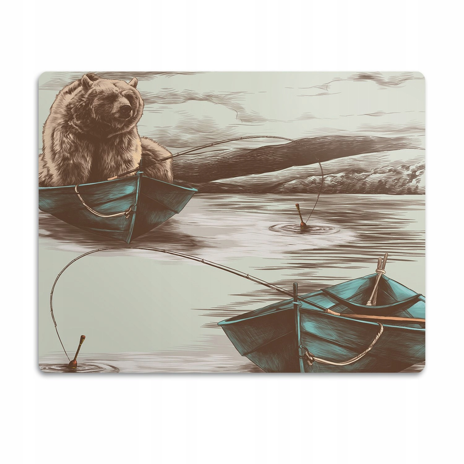 Pod misku podložka pro psa Medvěd ve člunu 60x40 cm