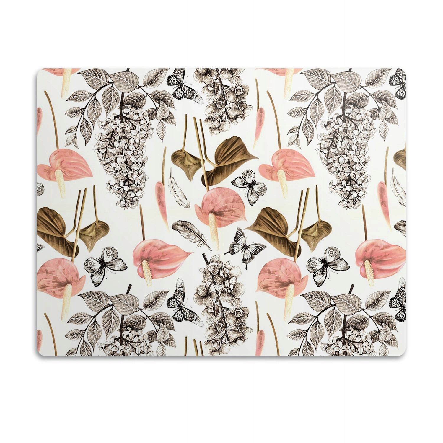 Podložka pod misku pro psa kočku Květiny motýli 60x40 cm