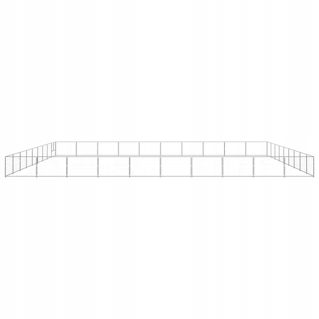 vidaXL Kotec pro psa, stříbrná, 90 m², ocelová