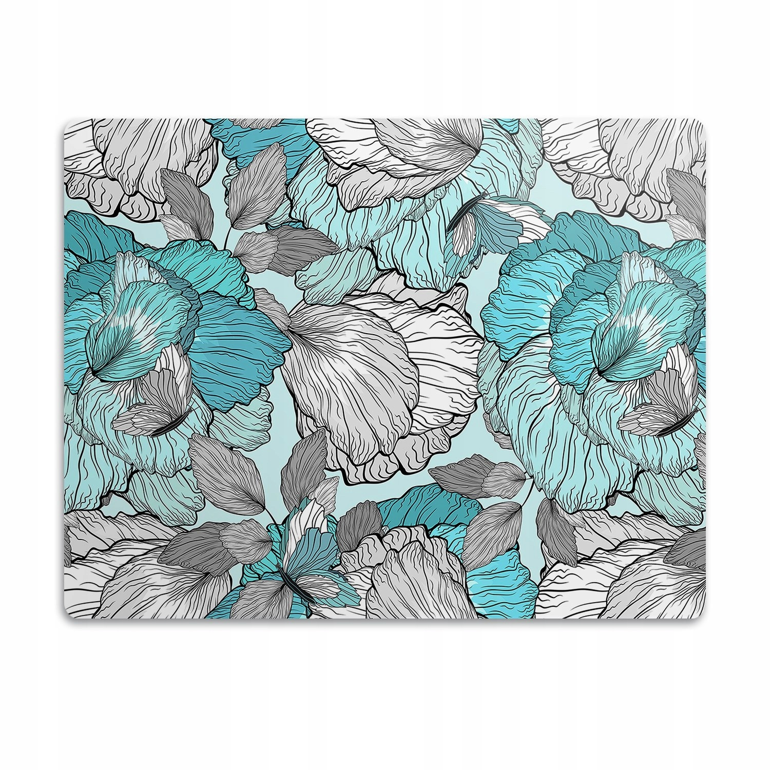 Podložka pro kočky a psa pod misku Květiny velké 60x40 cm