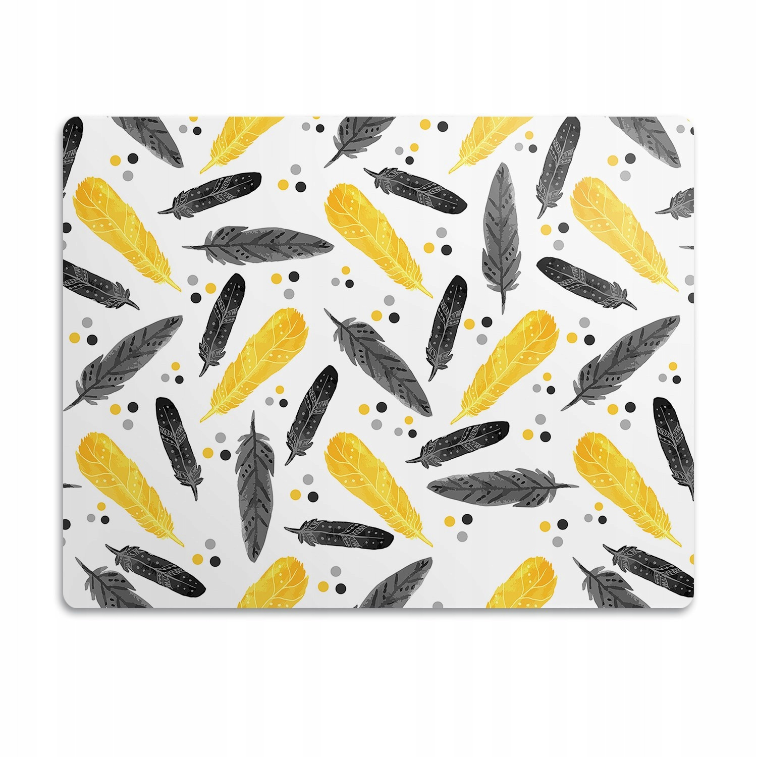 Podložka pro psa pod misku Černé a zlaté peří 60x40