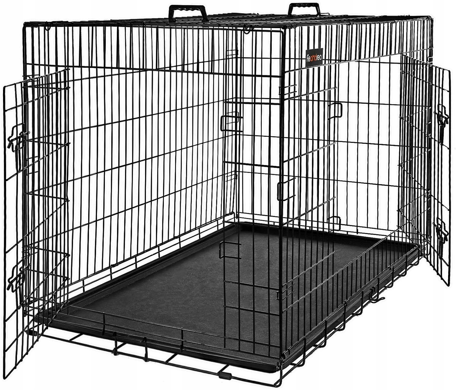 Klec Pro Psy Skládací Se 2 Dvířky A Madly Přenosná S Výsuvným Podnosem