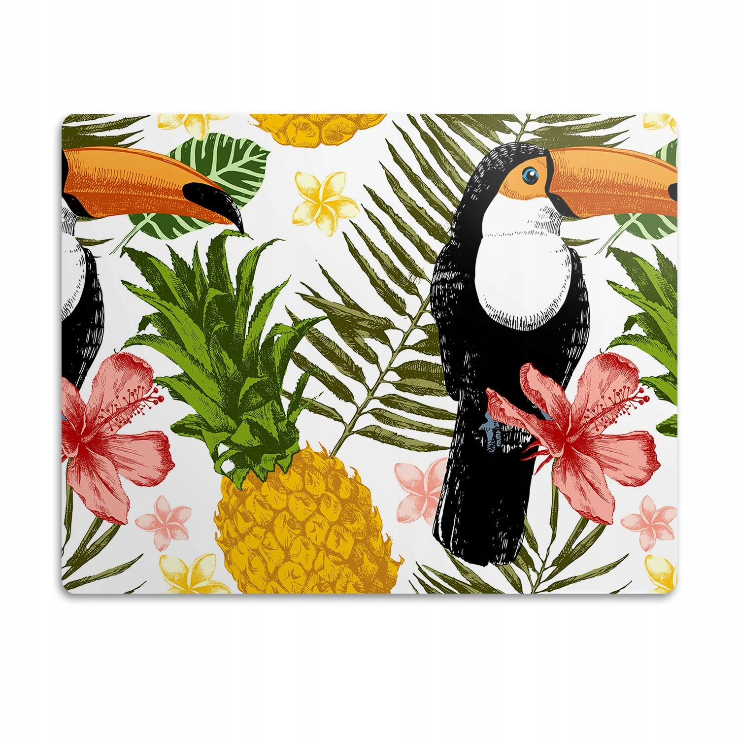 Podložka pro psa pod misku Tukany a ananasy 60x40