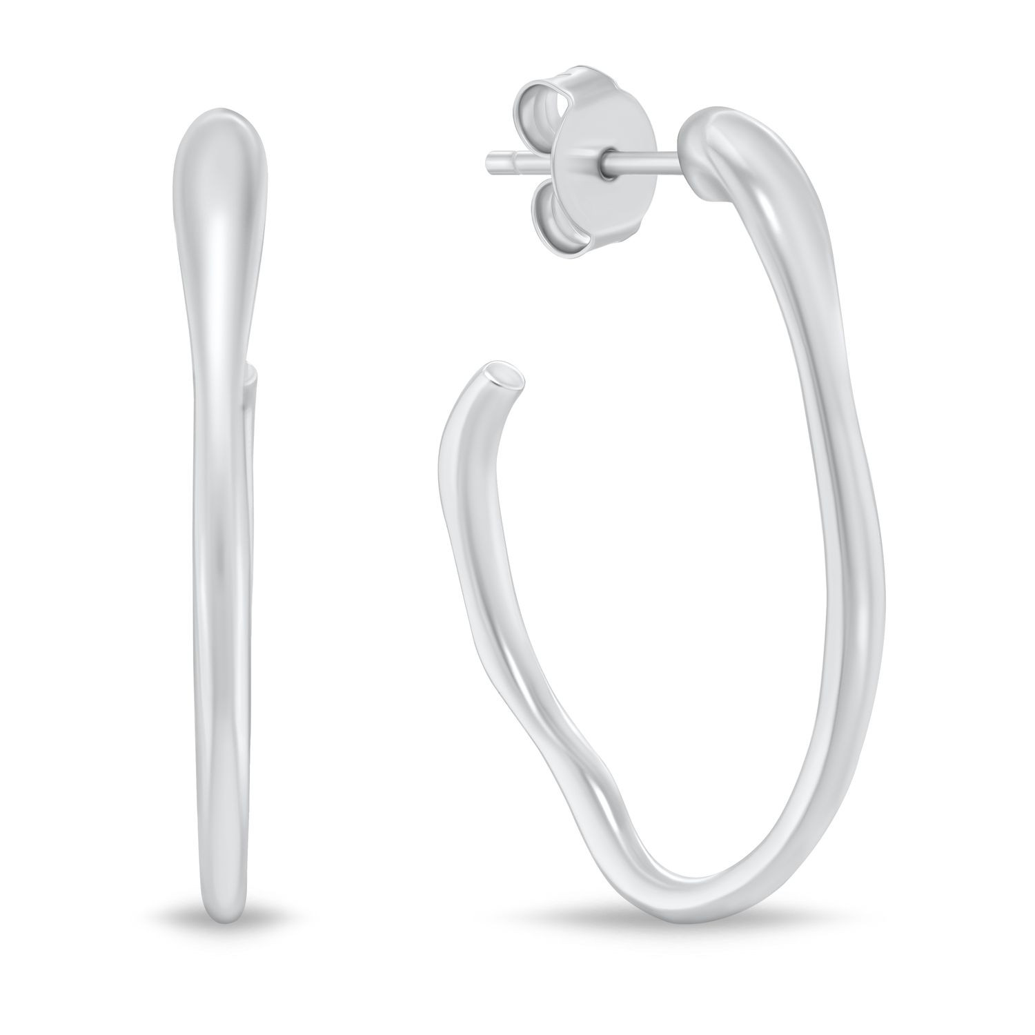 Brilio Silver Výrazné stříbrné oválné náušnice EA1151W