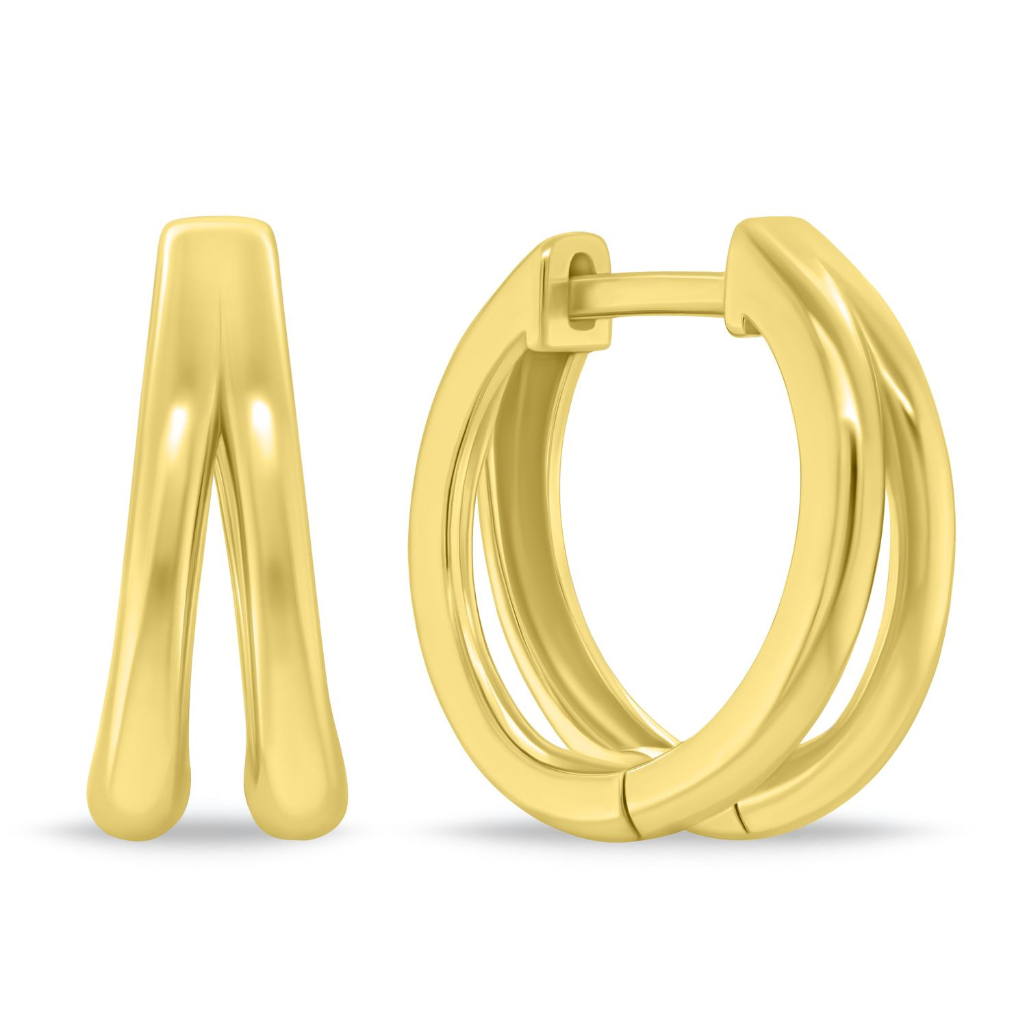 Brilio Silver Módní pozlacené kruhové náušnice EA1153Y