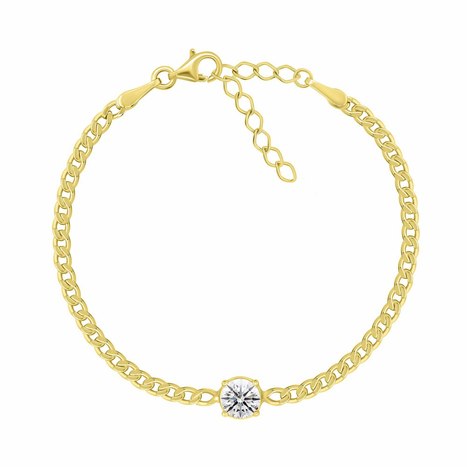 Brilio Silver Pozlacený dámský náramek s kubickým zirkonem BRC184Y